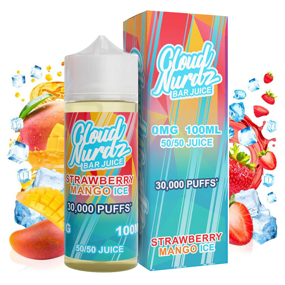 Cloud Nurdz - Strawberry Mango Ice 100ml Shortfill