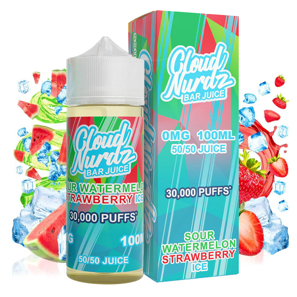 Cloud Nurdz - Sour Watermelon Strawberry Ice 100ml Shortfill